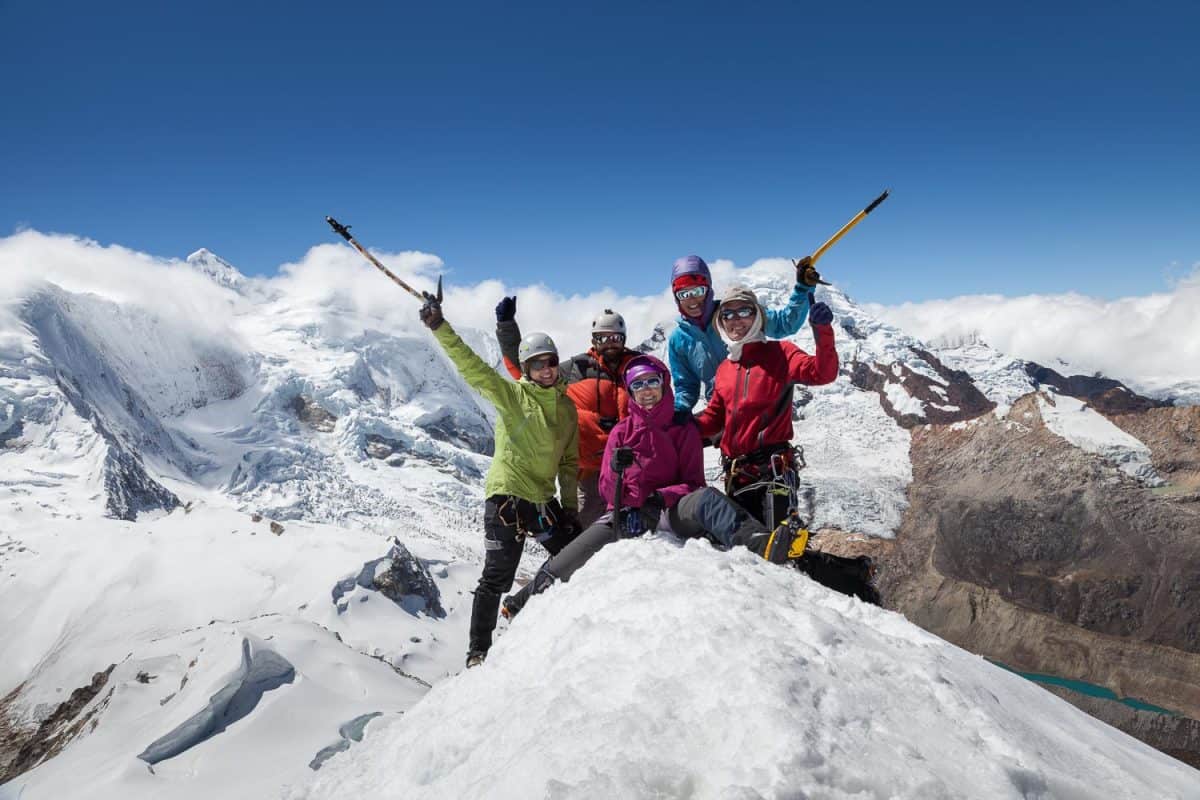Group of Climbers on Ishinca Summit