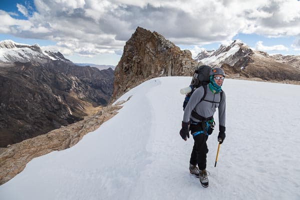 Arriving at High/ Glacier Camp on Tocllaraju