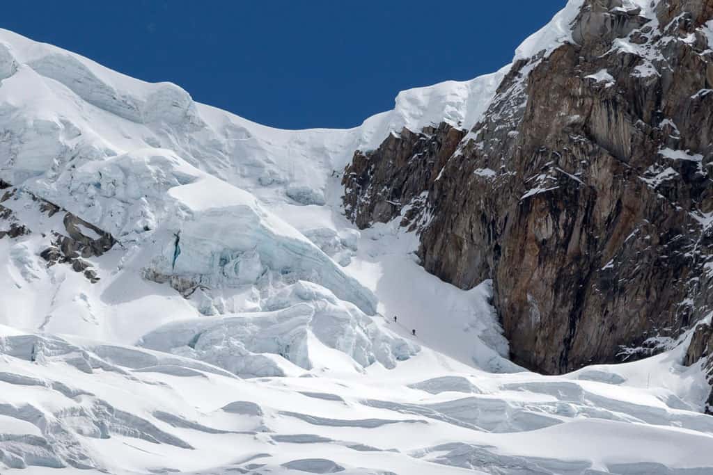 Climbers on Alpamayo Quitaraju Col